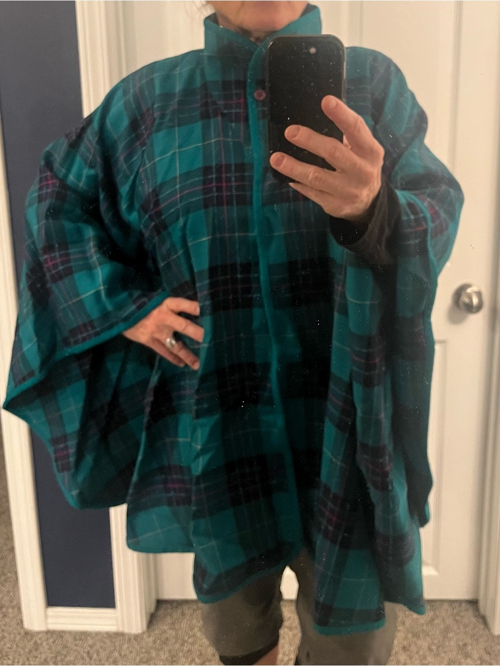 Classic wool plaid cape